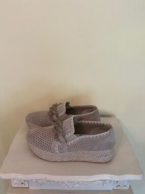 Dolce Vita Taupe Perforated Espadrille Moccasins